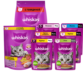 Питание Whiskas®  для взрослых кошек